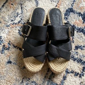 Marc Fisher Black Venita Espadrille Sz 8